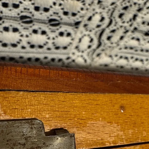 Hand-Carved Wooden Keepsake Box with Dovetail Corners, Scenic Inlay and Mirror - Picture 9 of 16